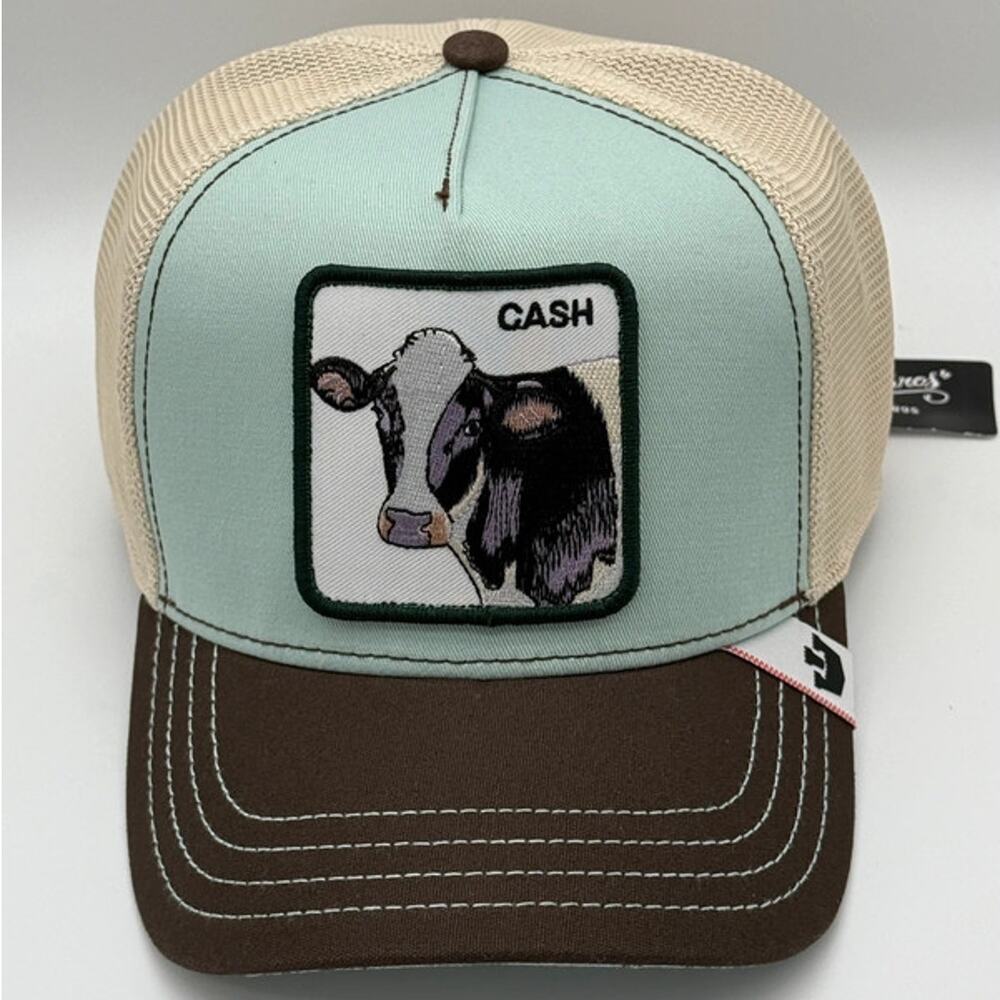 Goorin Bros The Farm MVP Cash Cow Mint/Brown/Beige Organic Trucker Hat Snapback